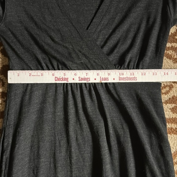 Ibex hooded Sweater dress 100% Merino Wool Womens S Faux Wrap Front Pockets Warm - Picture 15 of 15